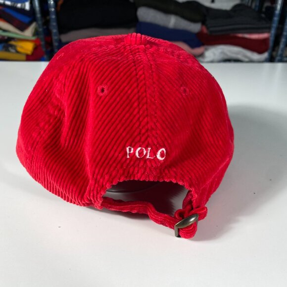 Polo Ralph Lauren Hockey Polo Bear Corduroy Youth Hat Red 4-7 OS - Picture 3 of 5